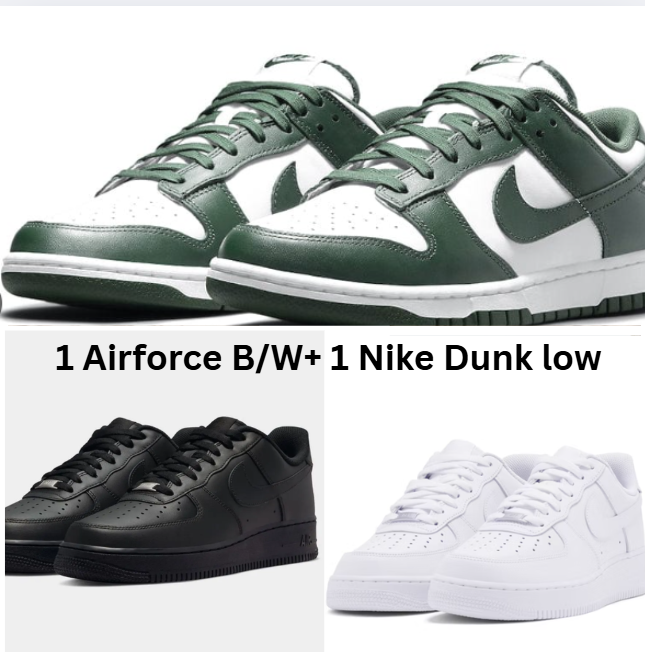 Sneaker Bundles, 1 Airforce Nike + 1 Nike Dunk Low